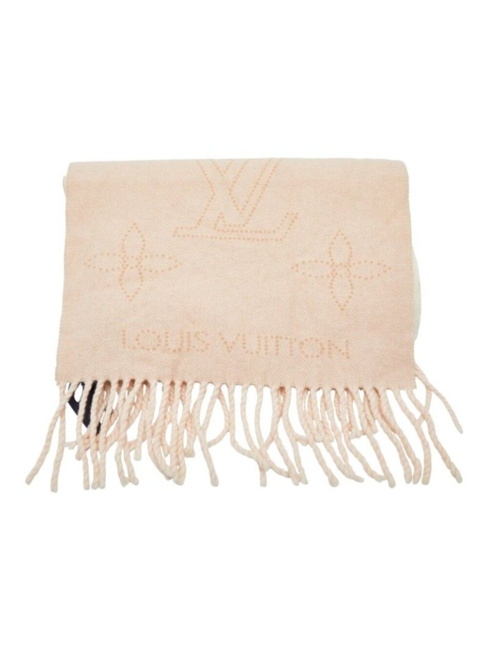 Louis Vuitton Echarpe Flight Mode Mahina Pink White Cashmere Wool - Picture 2 of 6